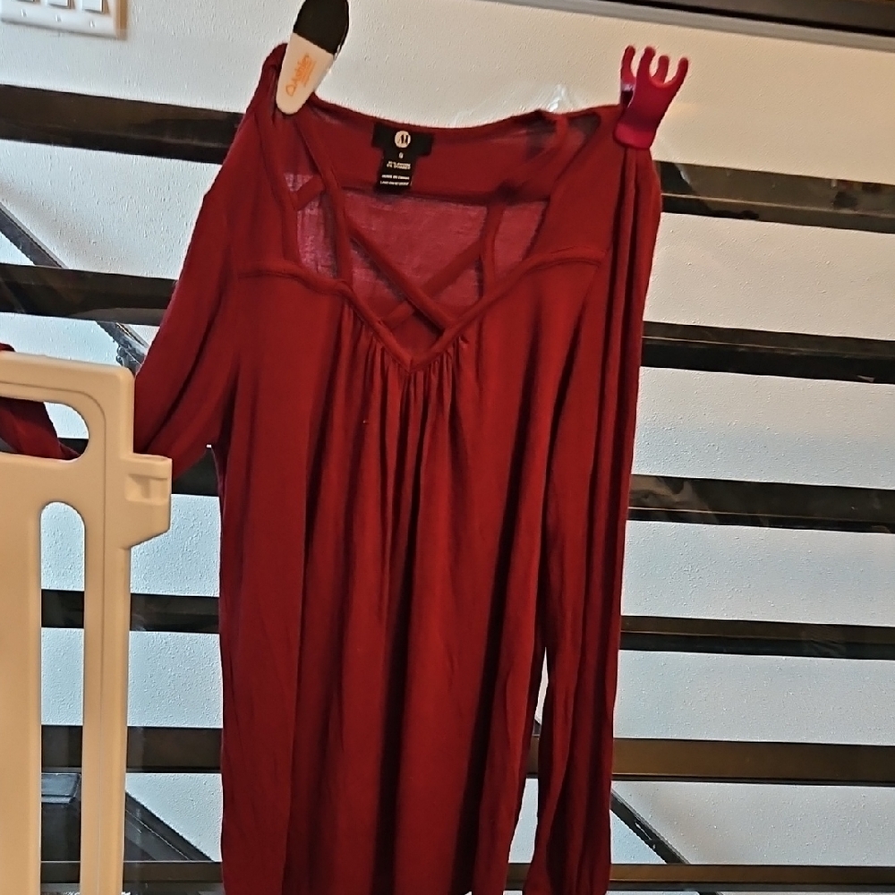 Red Long Sleeve Top. Womens Size Small